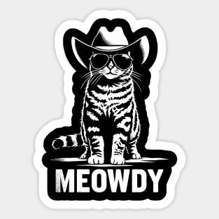 Cat Cowboy Cowgirl Country Western Meowdy Funny Cat Sticker